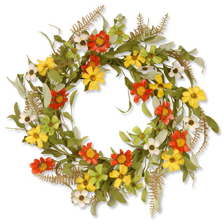 National Tree 20 Inch Floral Wreath with Red and Yellow Sunflowers (GAF30-20WSRL)